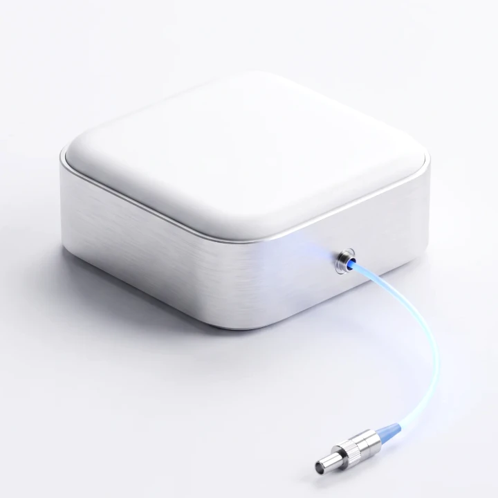 Entanglement source module with a fiber optic link